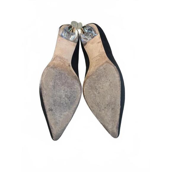 Kate Spade Coco Kitten Heel Black Suede Pumps Decorative Clear Heel Size 8.5 - Picture 6 of 8